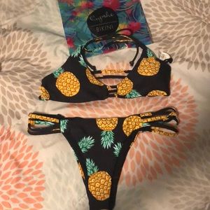 Cuspshe pineapple bathing suit size small